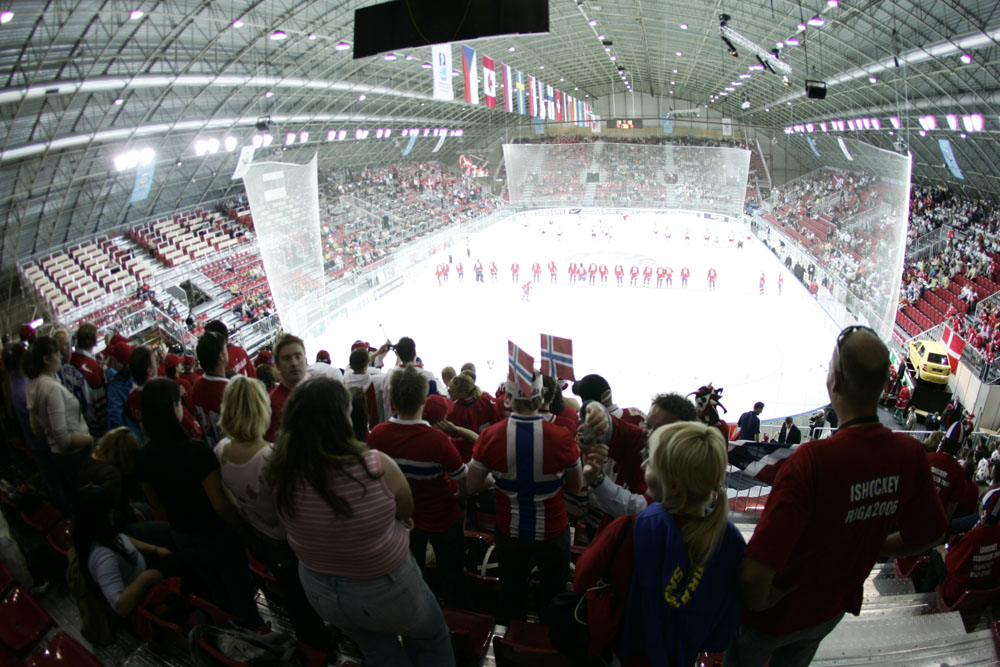 Ледовая арена «Сконто», г.Рига, Латвия.  Чемпионат мира по хоккею - 2006